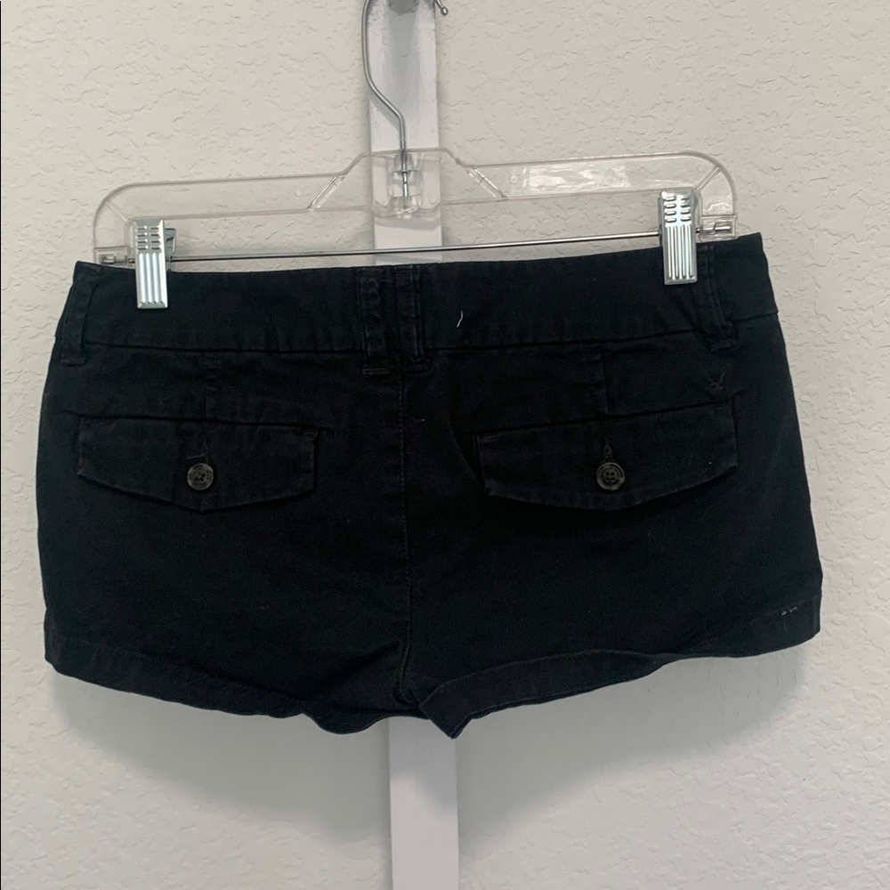 Y2K American Eagle Black Low Rise Micro Shorts Size 2 - Picture 4 of 8